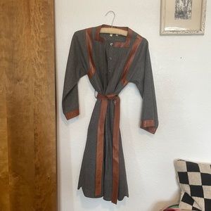 Vintage wool & leather coat